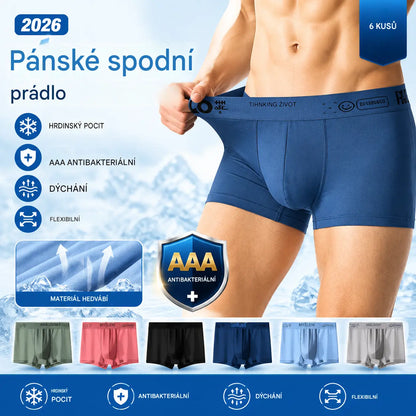 🔥【6 dílná sada】🧊 Poslední den sleva 49 % --- Pánské boxerky ve tvaru U z konvexní síťoviny s antibakteriálním efektem, plus size ❤️ (40 kg-110 kg)