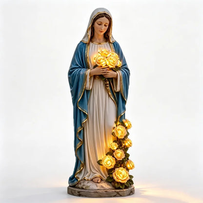 🙏Wnieś błogosławieństwo i święte światło do swojego domu! Figury Jezusa i Maryi emanujące ciepłem.
