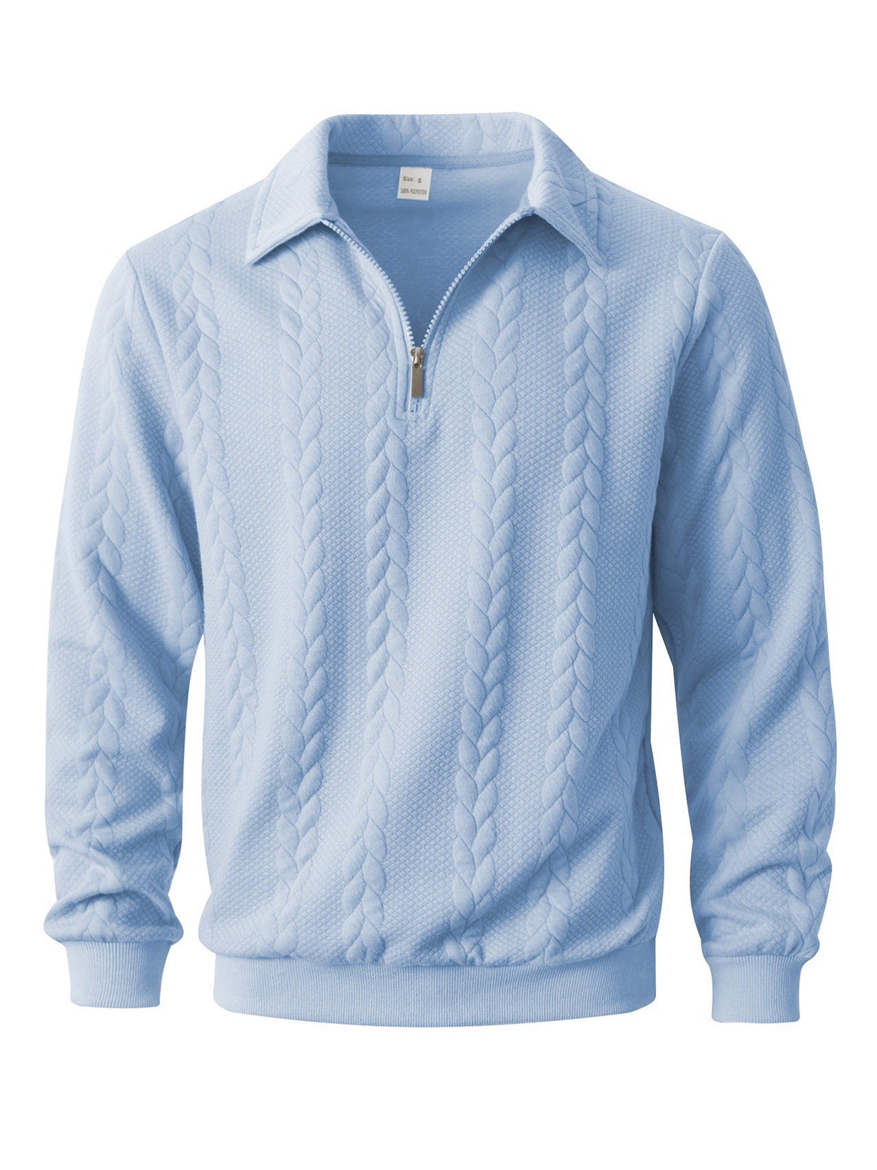 👔Suéter de hombre con cuello jacquard, casual, de punto, manga larga
