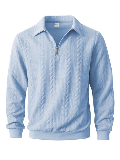 👔Suéter de hombre con cuello jacquard, casual, de punto, manga larga