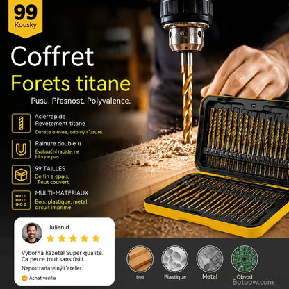 🏭⚒️ Vrták s titanovým povlakem, odolné vrtání do dřeva, kovu, plastu, profesionální kutilství ✨