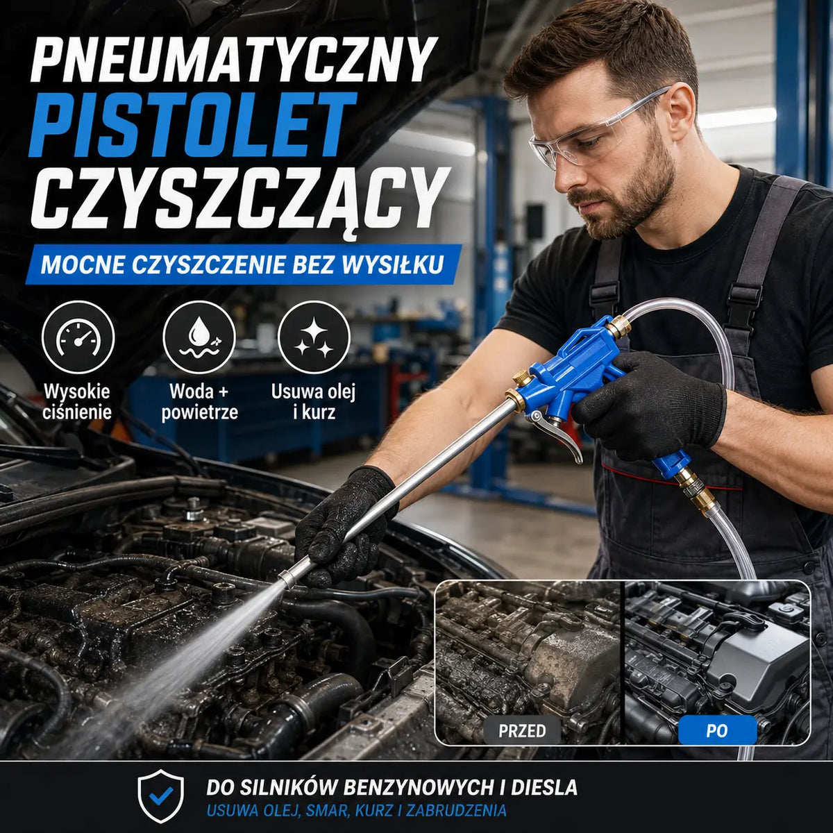 🔥1 zestaw 99zł🚗💦 Pistolet pneumatyczny do czyszczenia 2 w 1 – mocne powietrze i woda pod ciśnieniem do dokładnego czyszczenia 🔥