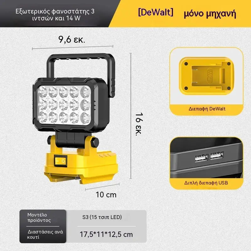 🔥💡Ένας φακός με μπαταρία λιθίου και θύρα USB, κατάλληλος για περιπτώσεις όπως η επισκευή αυτοκινήτου.