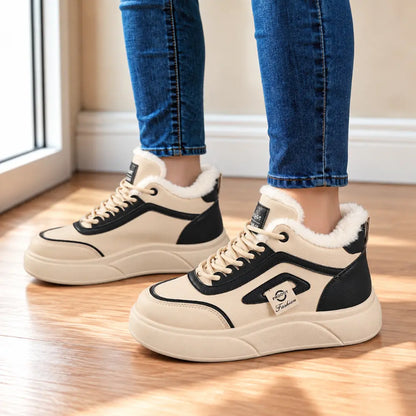 【35-40】Damskie buty zimowe na wysokiej cholewce – ocieplane, z grubą podeszwą, ciepłe, uniwersalne, sportowe