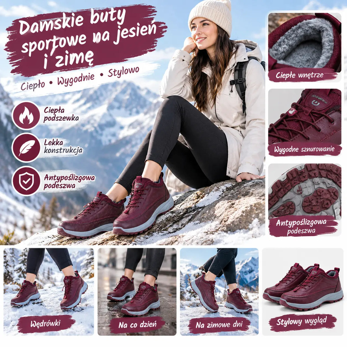 🌈⛄【Rozmiary 35–41】Nowe damskie sneakersy na sezon jesień/zima 💝 – wygodne, z ociepleniem z polaru i miękką podeszwą, wykonane z naturalnej skóry.