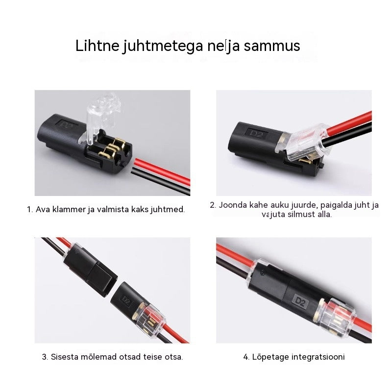 【50 eset 23 euro eest】Koormavaba juhtmeühendus lukustuspandlaga, turvalise sulguri ja libisemisvastase kattega