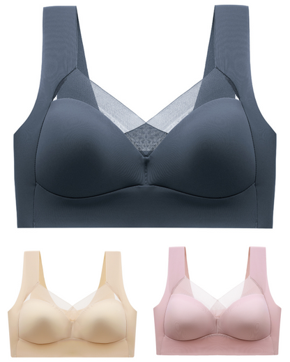 😍【3 sztuk】Biustonosz do spania z koronkowymi plecami bez szwu 🔥【40-110 kg】