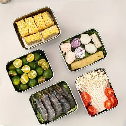 🔥5 sztuka 109zł 🥩🍱Pojemnik do przechowywania żywności ze stali nierdzewnej, hermetyczny i odporny na mróz, wykonany z materiału dopuszczonego do kontaktu z żywnością, z pokrywką zapewniającą świeżość próbek.