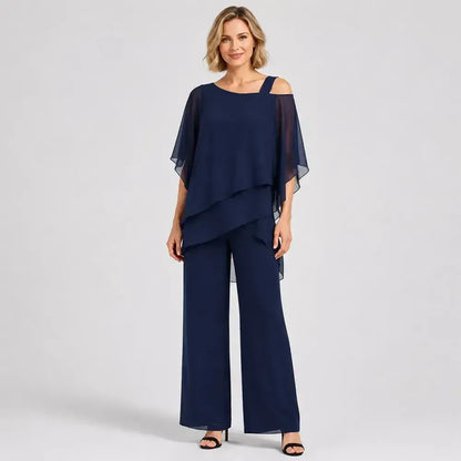 ⏳1 σετ για 36 ευρώ⏰【50-120KG】👚👖Γυναικείο σετ δύο τεμαχίων, σετ φιλικό προς το δέρμα με έξω τους ώμους✅【Μπλούζα + Παντελόνι】