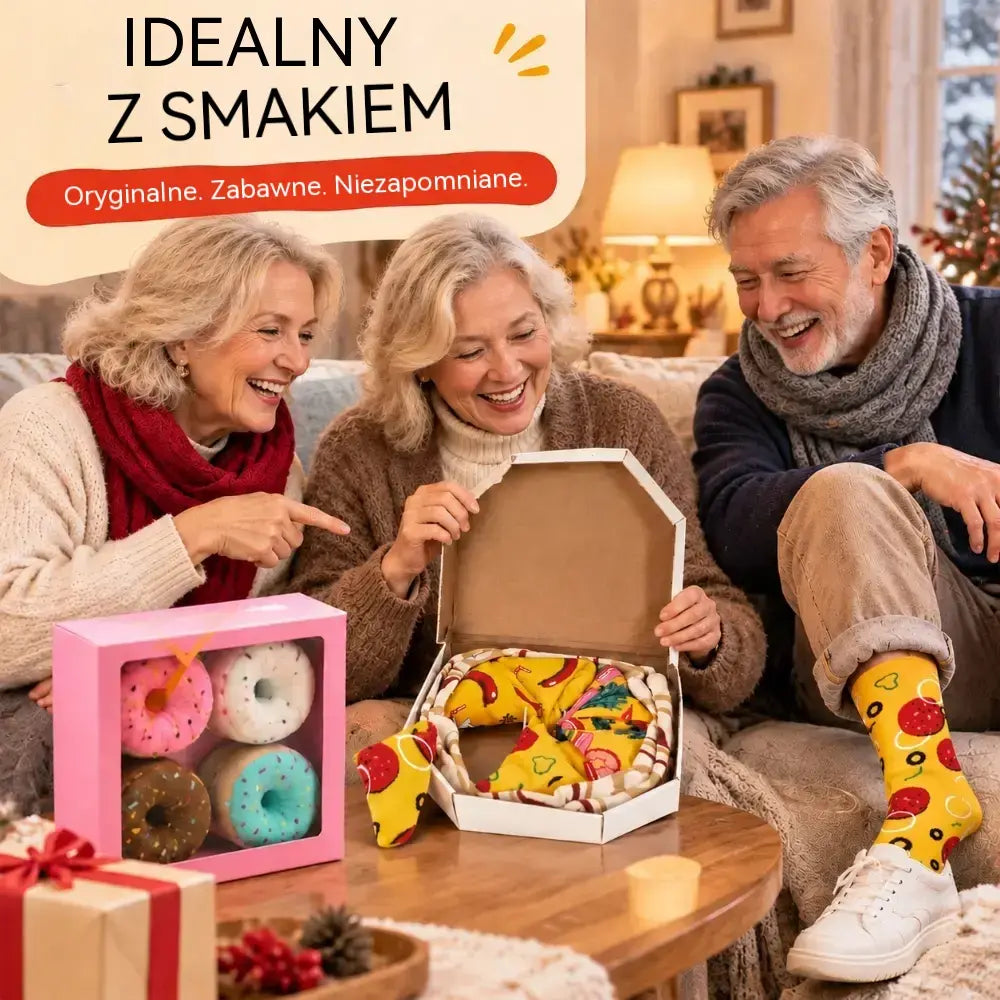 🧶🧦【4 pary za 109 zł】Zabawne skarpetki z motywem jedzenia | Noś swoje ulubione przysmaki na stopach! | Wesołe i wygodne w noszeniu.