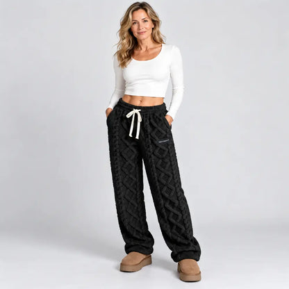 🔥【XS-2XL】Χοντρό και ζεστό casual παντελόνι για φθινόπωρο και χειμώνα, με επένδυση από φλις και ζακάρ ύφασμα