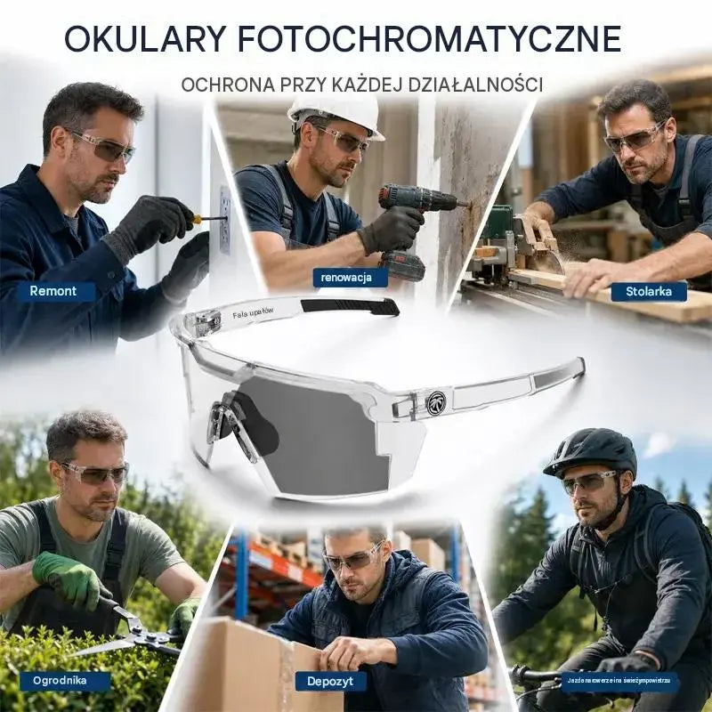 Wielofunkcyjne okulary ochronne do pracy i uprawiania sportu – pyłoszczelne, wiatroszczelne i z ochroną UV400 do prac stolarskich, majsterkowania, serwisu samochodowego, ogrodnictwa i jazdy na rowerze