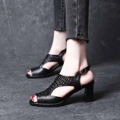 🔥30% ZNIŻKI🔥【Rozmiary 35-40】👡2026 Nowe letnie sandały, sandały na grubym obcasie z odkrytymi palcami (wysokość obcasa 5/7 cm)