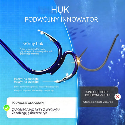 🔥 Kup 1, a 1 dostaniesz gratis ❤️‍🔥 (20 sztuk) Ultra ostre klasyczne podwójne haczyki wędkarskie