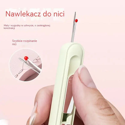 Narzędzie 2 w 1: nawlekacz i prujka do szwów