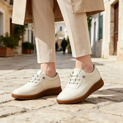 👞Damskie, wsuwane, płaskie buty z miękką podeszwą – lekkie i przewiewne, wykonane z prawdziwej skóry – wygodne, codzienne buty dla seniorów