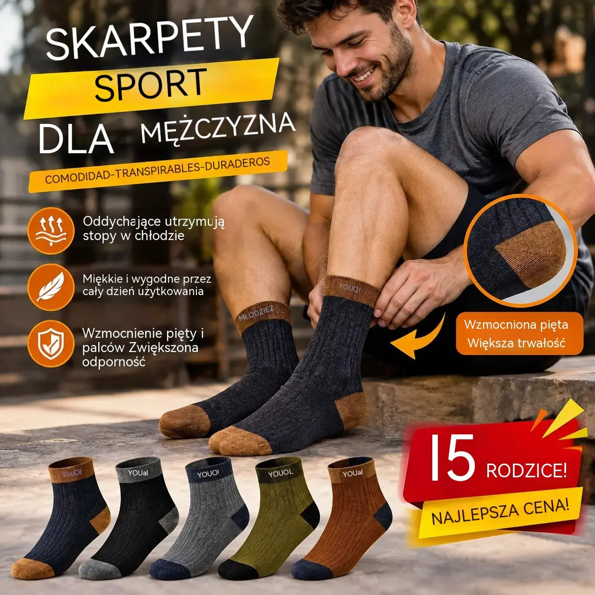 🔥🧦【Kup 5 par, a 5 otrzymasz gratis】✨🎉【Opakowanie 10 par】Nowe miękkie i wygodne skarpetki męskie z czystej bawełny, pochłaniające pot i odporne na zapachy-4178441