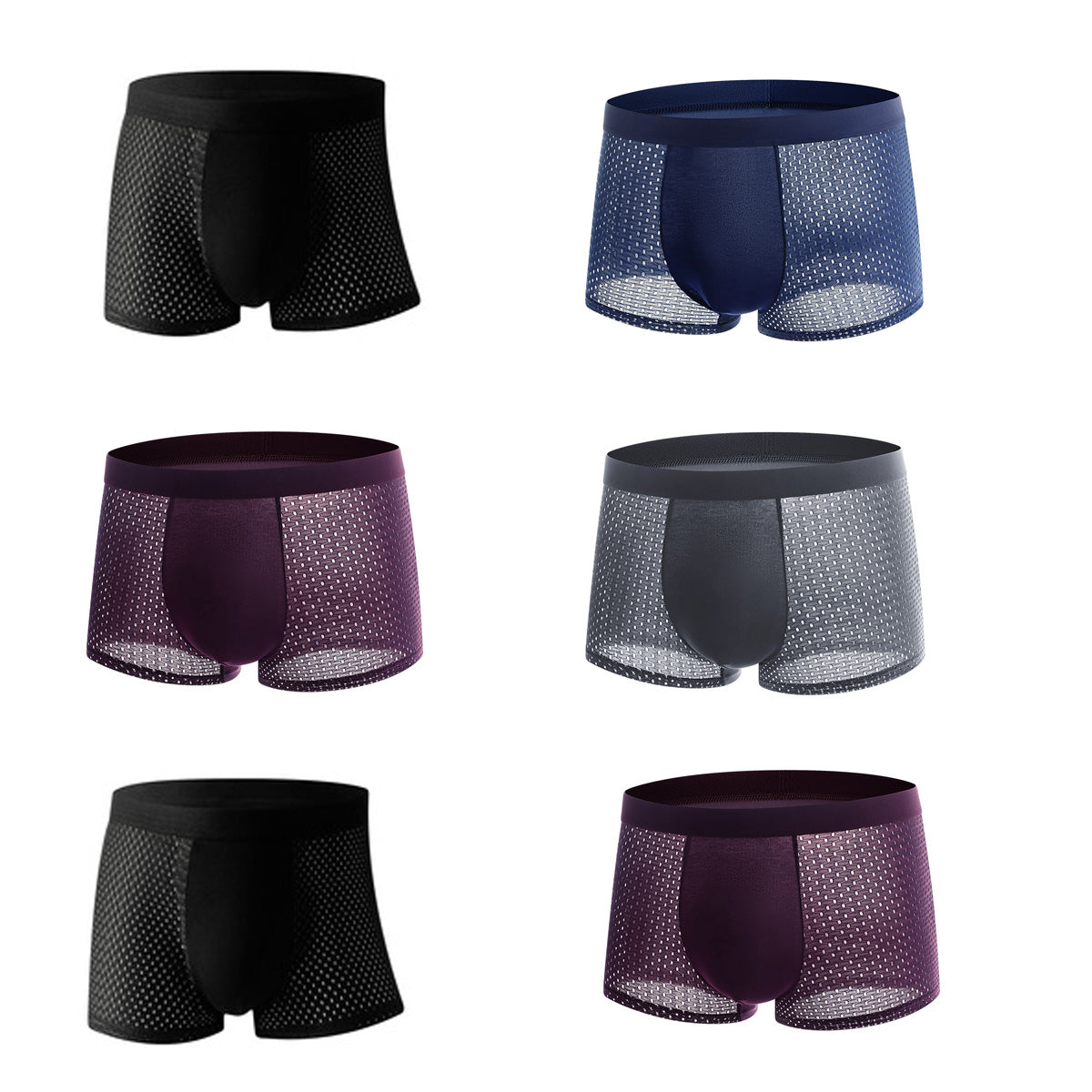 🔥50% de descuento【Compre 3, obtenga 3 gratis】Calzoncillos bóxer de seda helada de malla para hombre 2025 Primavera Verano