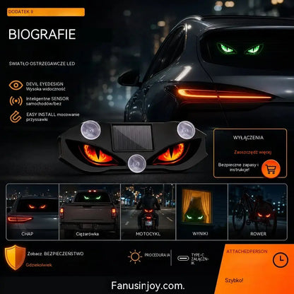 🚗👀 Lampa ostrzegawcza LED zasilana energią słoneczną | Przyciągnij całą uwagę i zwiększ bezpieczeństwo jazdy – bezprzewodowa, z automatycznym wykrywaniem i uniwersalnym zastosowaniem ✨