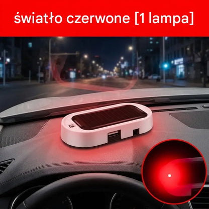1 sztuka 79 zł 🎁🚗💥 Kompaktowa lampka ostrzegawcza LED przeciw kradzieży, zasilana energią słoneczną
