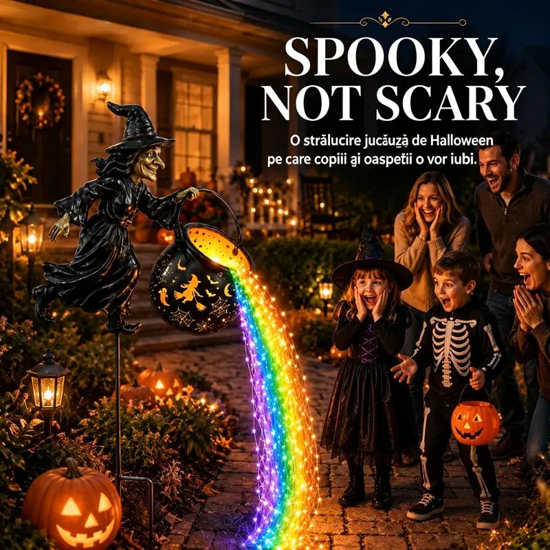 🧙‍♀️Záhradná dekorácia s čarodejnicou a ozdobnými zemnými svetlami