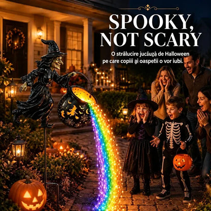🧙‍♀️Záhradná dekorácia s čarodejnicou a ozdobnými zemnými svetlami