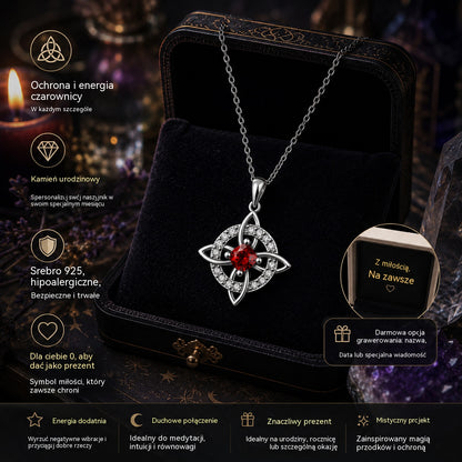 1 sztuka 89zł 🔮Naszyjnik z węzłem czarownicy i kamieniem szlachetnym 🔮💞 Chroń swoich bliskich