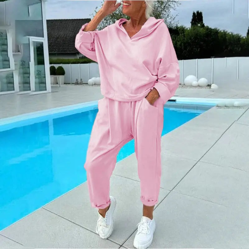 😍💕【S-3XL】Γυναικείο φούτερ με κουκούλα και casual παντελόνι κοστούμι