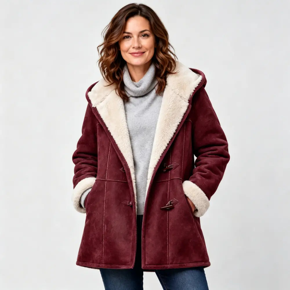 🐏🥼Έκπτωση 50%💖 Κομψό και ζεστό γυναικείο παλτό από τεχνητό σουέτ με επένδυση fleece, μεγέθη S–5XL, καθημερινό χειμερινό μπουφάν
