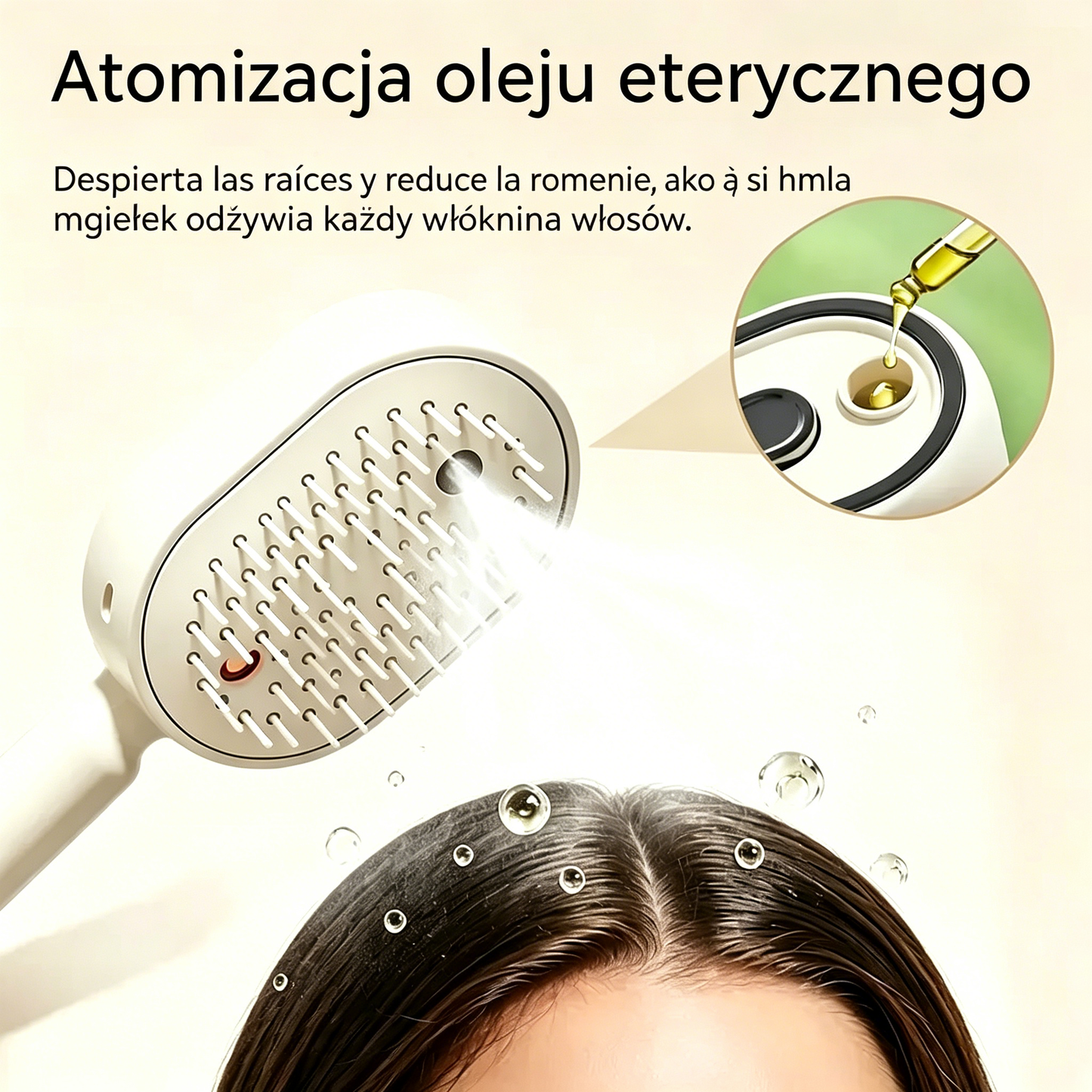 ⚡💨 Elektryczny sprayer z grzebieniem do masażu i poduszką powietrzną