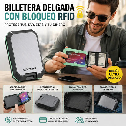 🔥👛Cartera/tarjetero magnético premium para hombre ✅ Dureza súper alta ✅ Compacto y portátil✅ Bloqueo automático, antirrobo