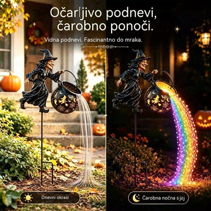 🧙‍♀️🎃 Vrtna svetilka Čarovniški kotel z LED lučko – Osupljiva zunanja dekoracija 🔮✨