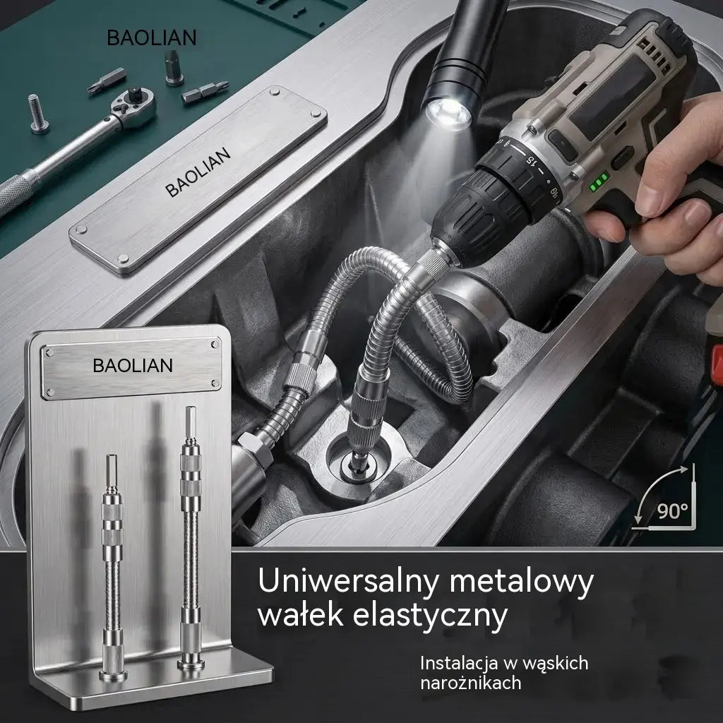 【Zestaw 20 elementów】 Obrotowy o 360°, elastyczny wałek magnetyczny o długości 300 mm | Zawiera 20 śrubokrętów o różnych rozmiarach, co ułatwia dotarcie do trudno dostępnych miejsc.