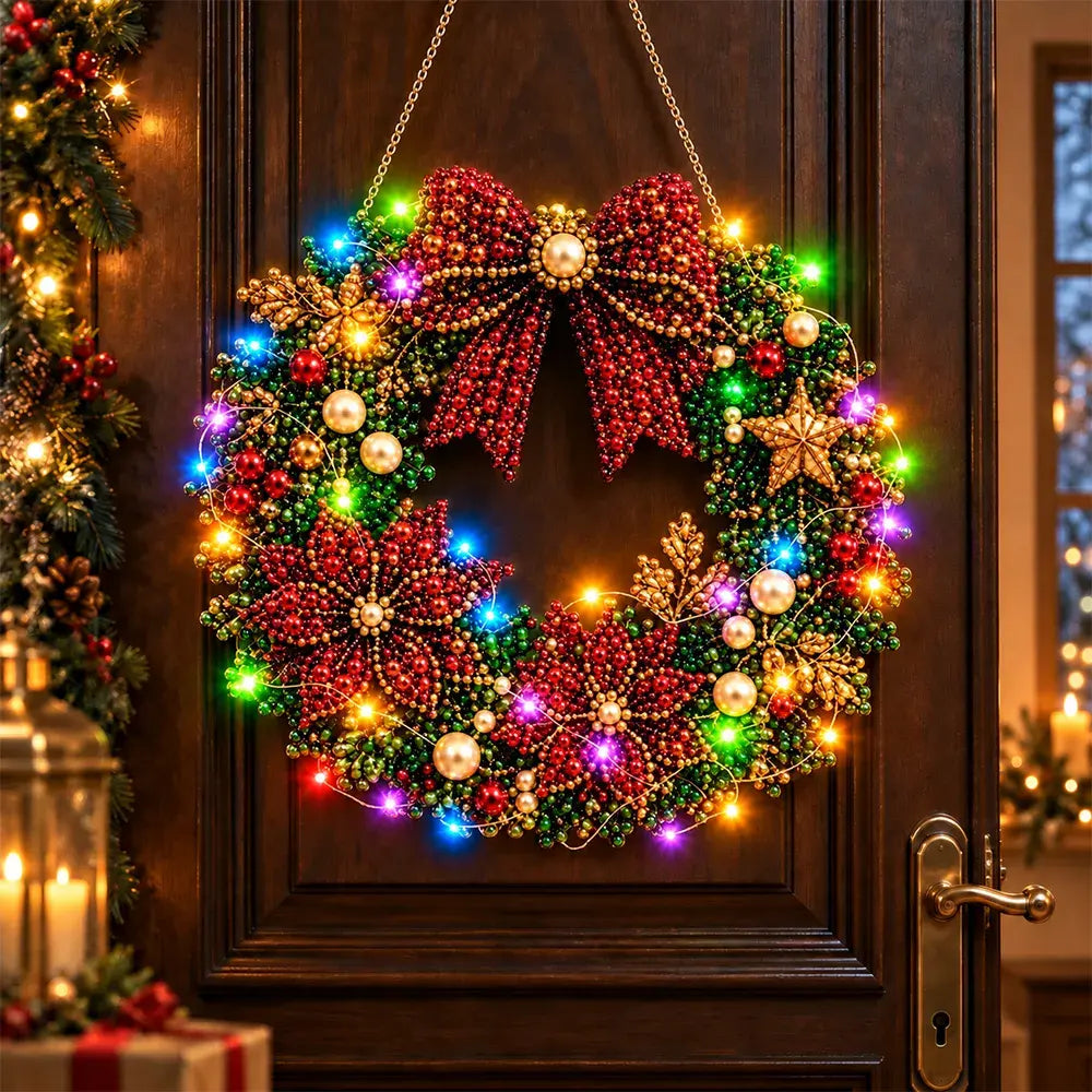🎄✨ DIY Χριστουγεννιάτικο Φωτιστικό με Μαργαριτάρια και Διαμάντια | Κρεμαστό Στολίδι με Φωτάκια LED | Δημιουργικές Χριστουγεννιάτικες Κατασκευές 💎