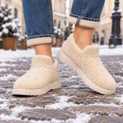 🔥🛒【35-41】 Płaskie, ciepłe śniegowce wyściełane wełną i aksamitem – antypoślizgowe, przytulne i wygodne – idealne na zimę!
