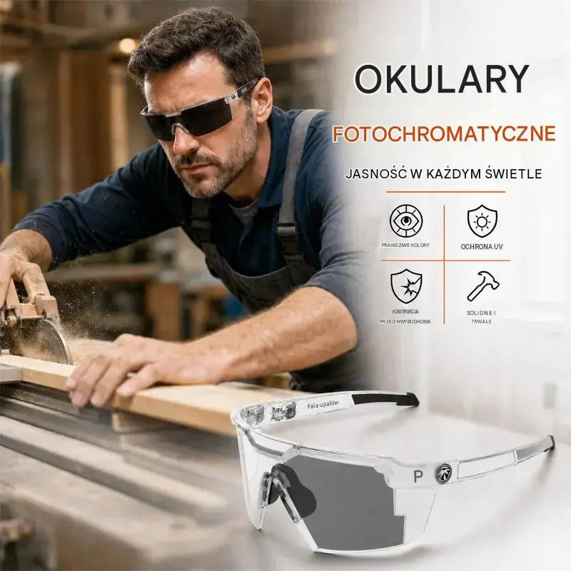 Wielofunkcyjne okulary ochronne do pracy i uprawiania sportu – pyłoszczelne, wiatroszczelne i z ochroną UV400 do prac stolarskich, majsterkowania, serwisu samochodowego, ogrodnictwa i jazdy na rowerze