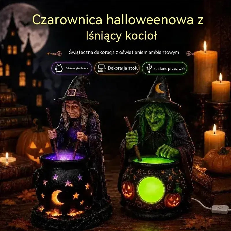 🧙‍♀️🎃 Figurka czarownicy na Halloween w kotle