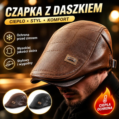 🧢🔥Męski beret skórzany w stylu vintage