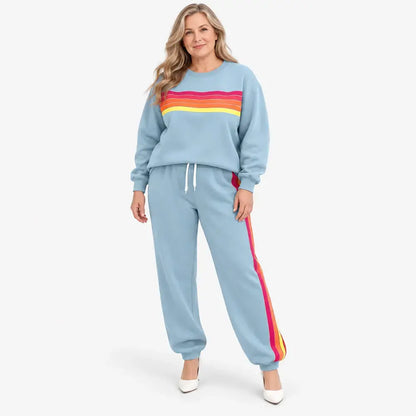 ✨【S-6XL】Νέο μοντέρνο γυναικείο σετ casual φούτερ【Φούτερ με στρογγυλή λαιμόκοψη + παντελόνι】👖