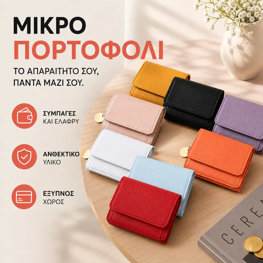 🔥【Αγοράστε 1 και πάρτε 1 δωρεάν】✨Κομψό και μινιμαλιστικό κοντό πορτοφόλι για γυναίκες, με θήκες για κάρτες, θήκη για χαρτονομίσματα και παράθυρο για ταυτότητα.