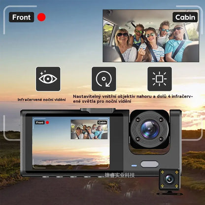 🚗🚗Nahrávejte v HD 1080p rozlišení zevnitř vozu pomocí couvací kamery.