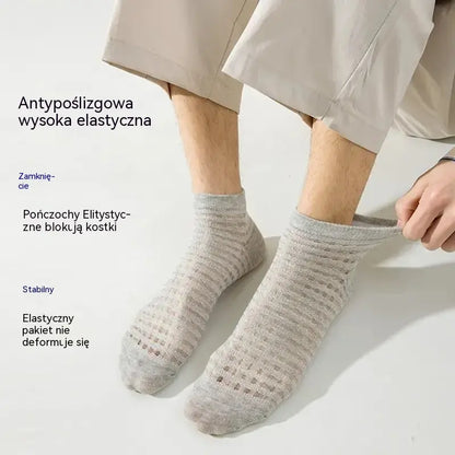 【14 par】Męskie oddychające skarpetki do kostki z siateczki – 2 pary w każdym kolorze