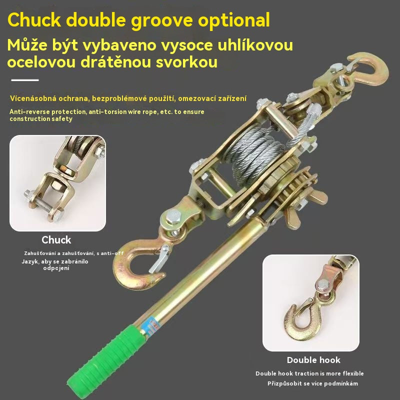 🧰 【30% OFF】2 tunový naviják s lanovým zdvihem a 2 háky