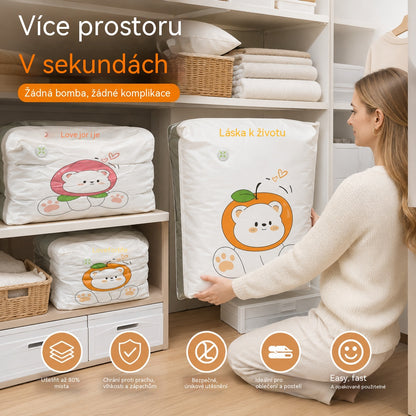 ✨🗃️ Sada 5 kusů 💨 Velké stlačitelné úložné tašky: Není potřeba žádné vzduchové čerpadlo, nepropustné, ideální pro úsporu místa v kufru i doma ✈️