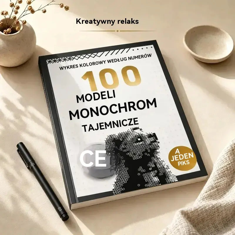 🎨🔢 Książka do kolorowania po numerach – 100 monochromatycznych tajemnic w wysokiej rozdzielczości 🖤📘