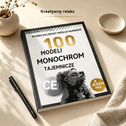 🎨🔢 Książka do kolorowania po numerach – 100 monochromatycznych tajemnic w wysokiej rozdzielczości 🖤📘