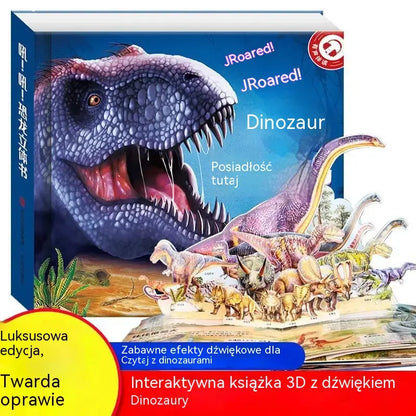 🦖Rycz! Rycz! Książka z wyskakującymi dinozaurami. Książka 3D z zakrętami i zwrotami akcji. Zabawna encyklopedia dinozaurów.