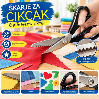 Cikcak škarje za blago, na voljo v 5 velikostih.