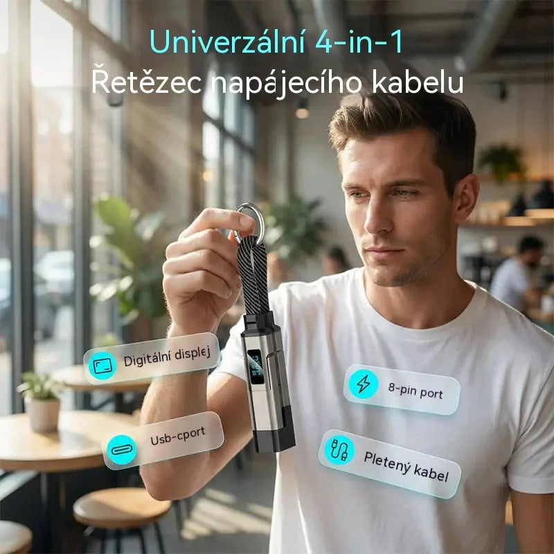 【Kúpte 1, získajte 1 zadarmo】🔌 Nabíjací kábel 4 v 1 s digitálnym displejom a kľúčenkou – rýchle nabíjanie, odolný proti zlomeniu a kompaktný