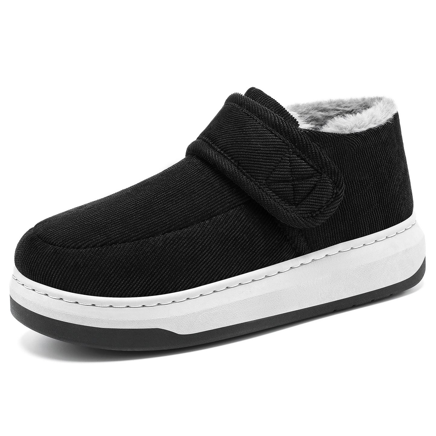 ❤❄Pantuflas de algodón de invierno para personas mayores, zapatos cálidos de algodón con forro polar para que las personas de mediana edad y mayores los usen al aire libre.